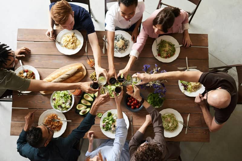 Host family sharing a meal with an international student in Dover
